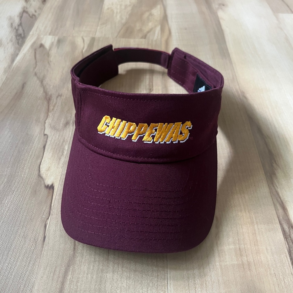 Central Michigan Chippewas Visor Adidas Maroon Gold Cotton Golf Tailgate Chips